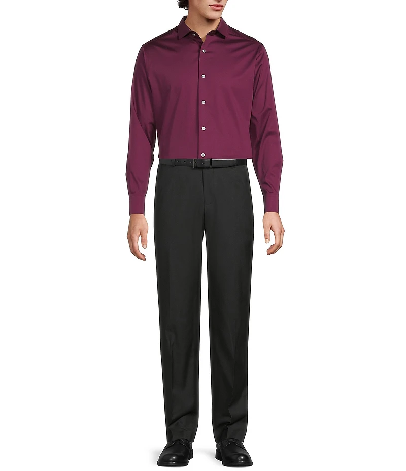 Murano Solid Sateen Long Sleeve Woven Shirt