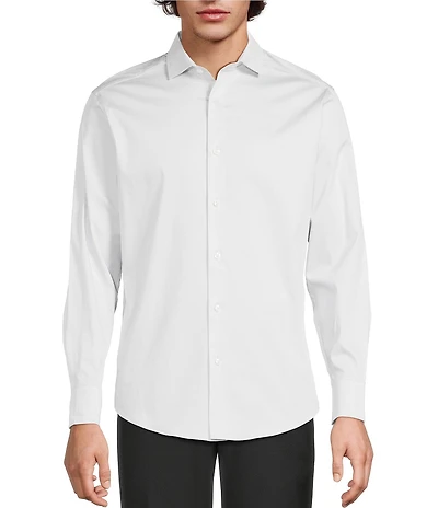 Murano Solid Sateen Long Sleeve Woven Shirt
