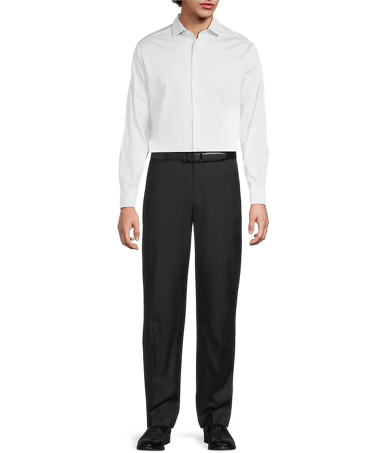 Murano Solid Sateen Long Sleeve Woven Shirt