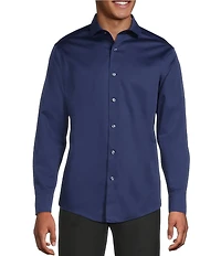 Murano Solid Sateen Long Sleeve Woven Shirt