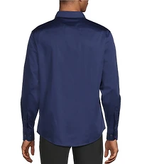 Murano Solid Sateen Long Sleeve Woven Shirt