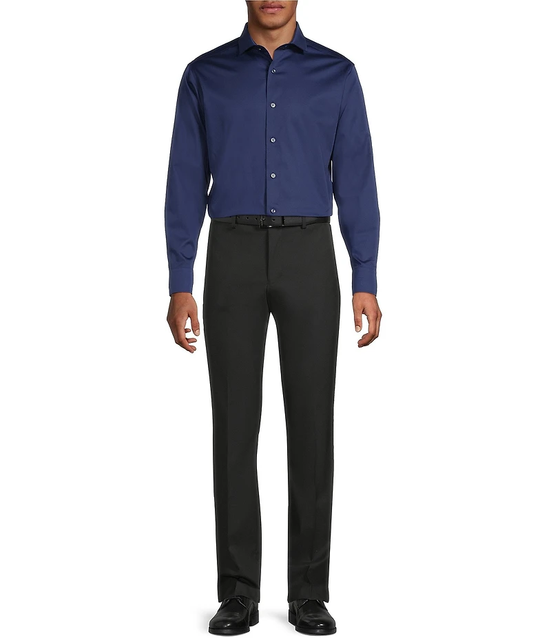 Murano Solid Sateen Long Sleeve Woven Shirt