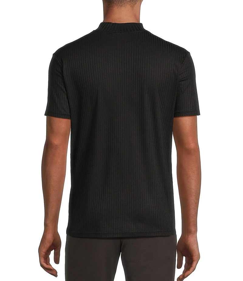 Murano Solid Short Sleeve Mock Neck Pullover