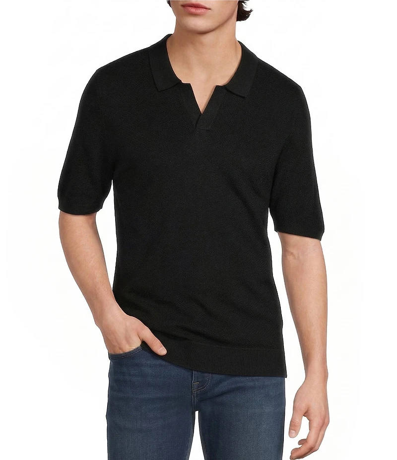Murano Solid Short Sleeve Polo Sweater
