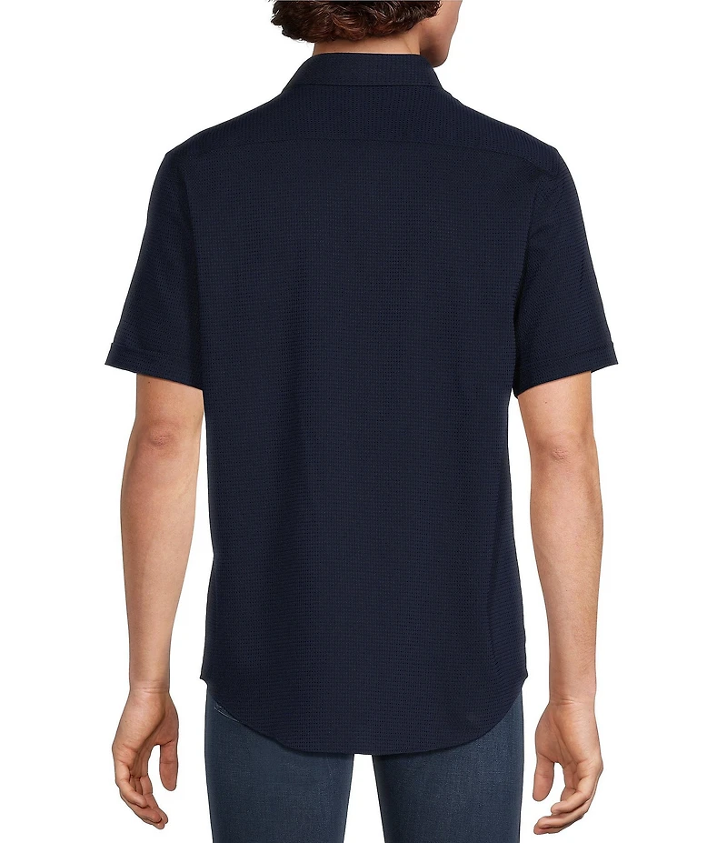 Murano Solid Texture Short Sleeve Woven Shirt