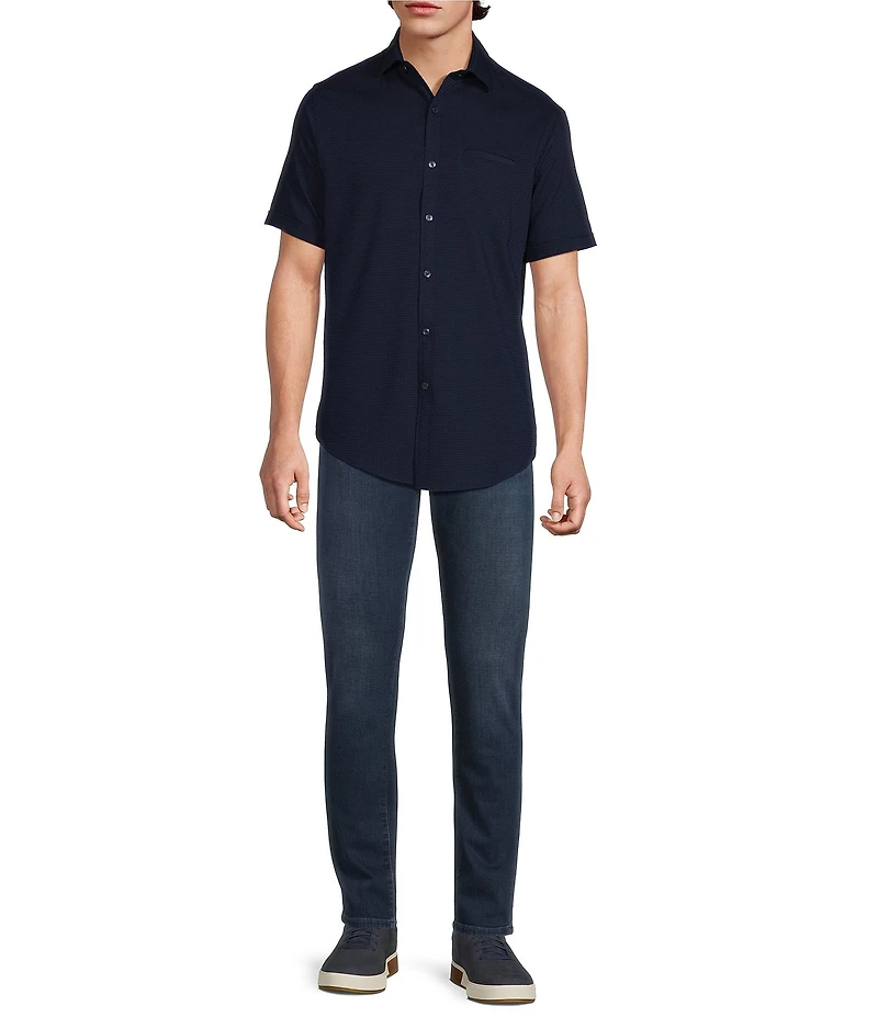 Murano Solid Texture Short Sleeve Woven Shirt