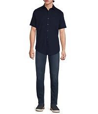 Murano Solid Texture Short Sleeve Woven Shirt