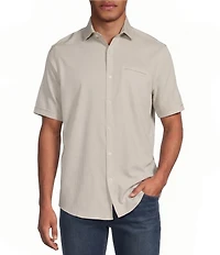 Murano Solid Texture Short Sleeve Woven Shirt
