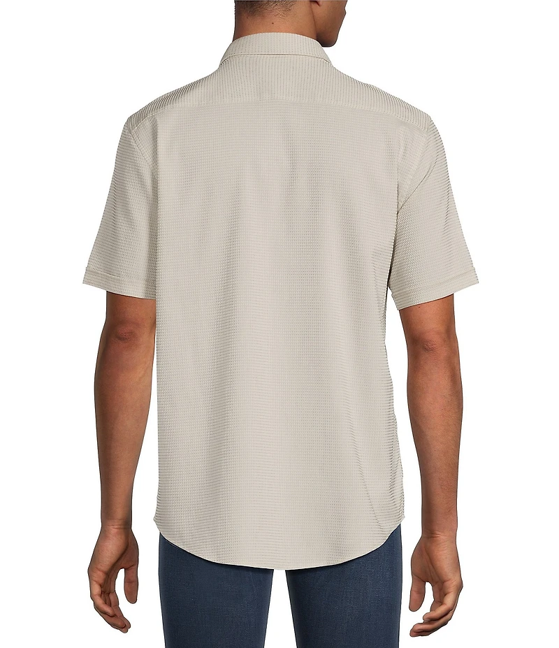 Murano Solid Texture Short Sleeve Woven Shirt
