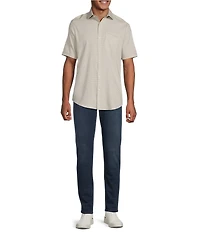 Murano Solid Texture Short Sleeve Woven Shirt
