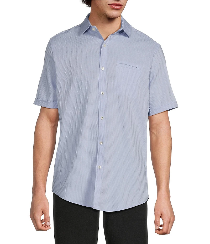 Murano Solid Texture Short Sleeve Woven Shirt