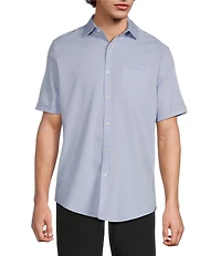 Murano Solid Texture Short Sleeve Woven Shirt