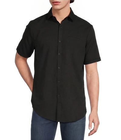 Murano Solid Texture Short Sleeve Woven Shirt