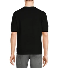 Murano Solid Textured Short Sleeve Crew Sweater