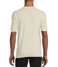 Murano Solid Textured Short Sleeve Crew Sweater