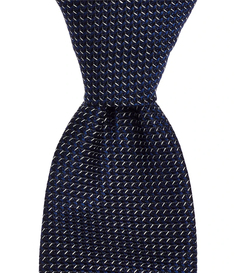 Murano Solid/Non-Solid 3#double; Narrow Woven Silk Blend Tie