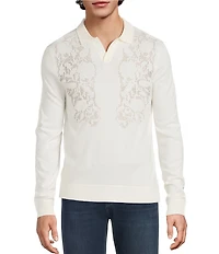 Murano Still Wanderin' Collection Pointelle Johnny Sweater Polo Shirt