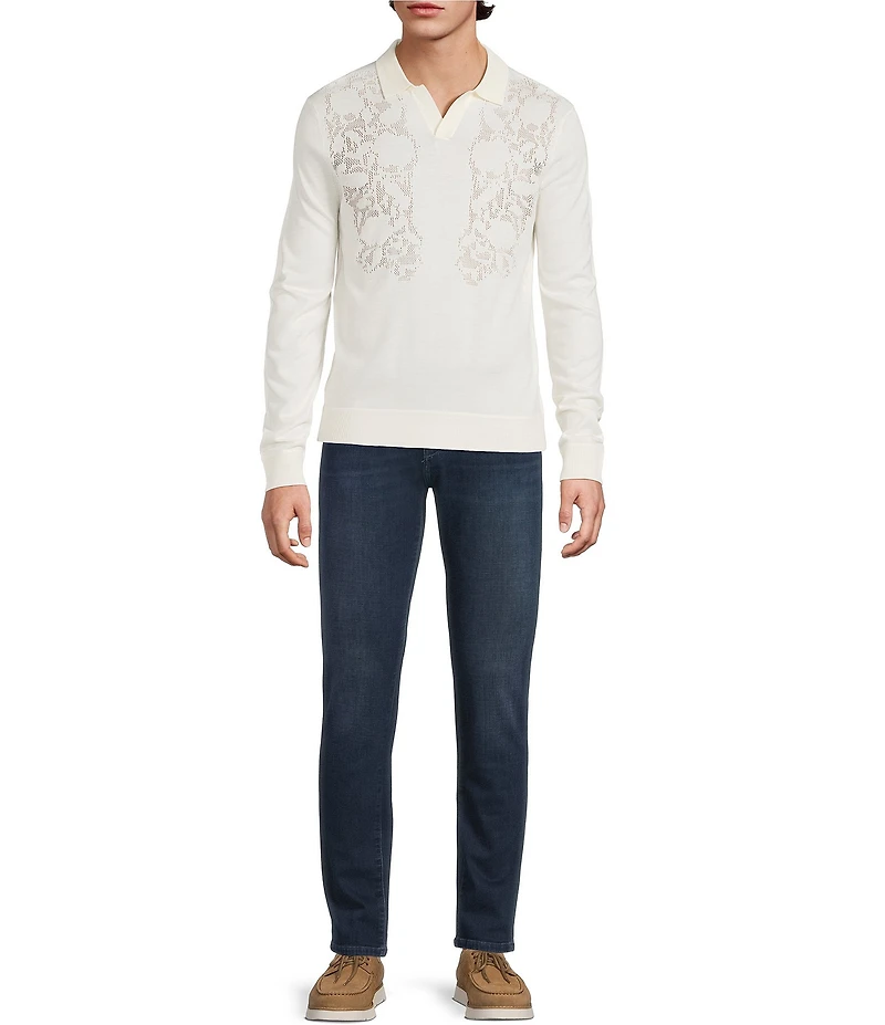 Murano Still Wanderin' Collection Pointelle Johnny Sweater Polo Shirt