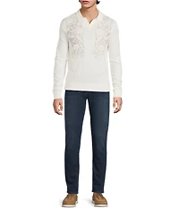 Murano Still Wanderin' Collection Pointelle Johnny Sweater Polo Shirt