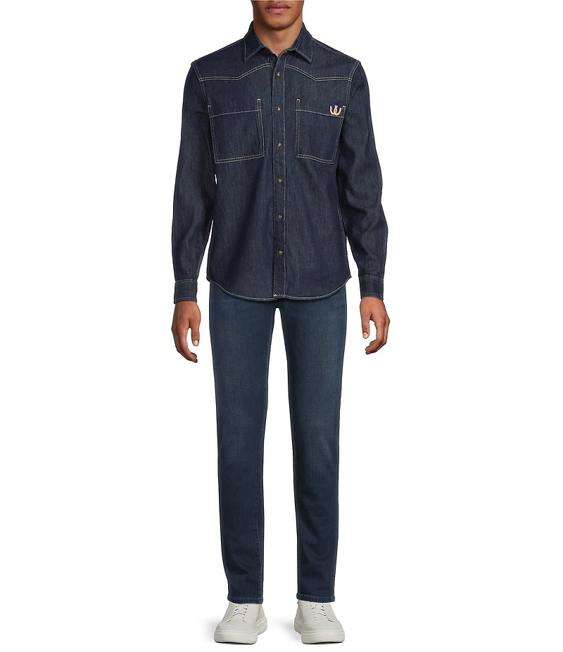 Murano Still Wanderin' Collection Slim Fit Embroidered Denim Long Sleeve Woven Shirt