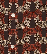 Murano Still Wanderin' Collection Slim Fit Horseshoe Print Long Sleeve Woven Shirt