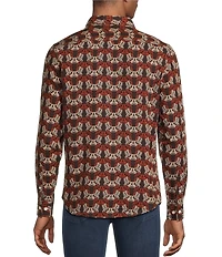 Murano Still Wanderin' Collection Slim Fit Horseshoe Print Long Sleeve Woven Shirt