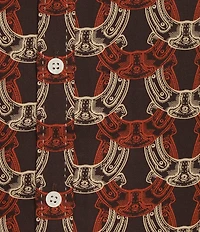 Murano Still Wanderin' Collection Slim Fit Horseshoe Print Long Sleeve Woven Shirt