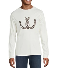 Murano Still Wanderin' Collection Slim Fit Horseshoe Screen Print Long Sleeve T-Shirt