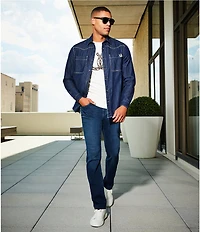 Murano Still Wanderin' Collection Slim Fit Horseshoe Screen Print Long Sleeve T-Shirt