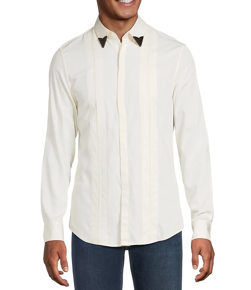 Murano Still Wanderin' Collection Slim Fit Solid Long Sleeve Woven Shirt