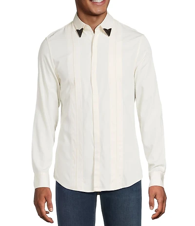 Murano Still Wanderin' Collection Slim Fit Solid Long Sleeve Woven Shirt