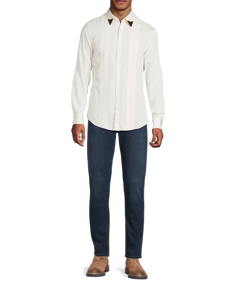 Murano Still Wanderin' Collection Slim Fit Solid Long Sleeve Woven Shirt