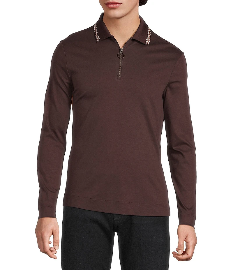 Murano Still Wanderin' Collection Slim Fit Tipped Quarter-Zip Polo Sweater