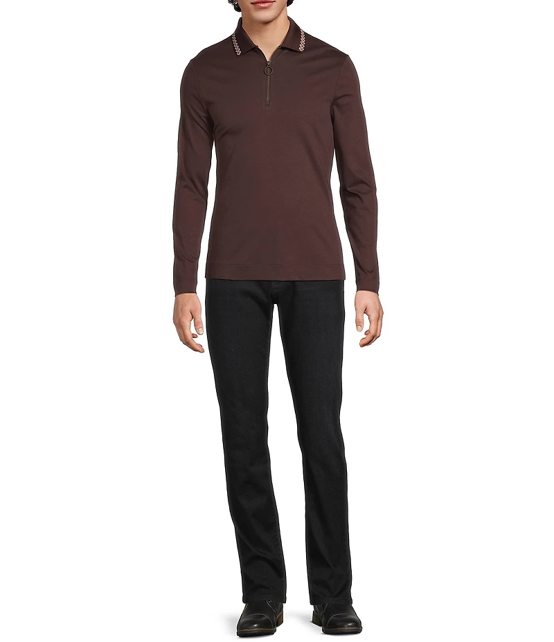 Murano Still Wanderin' Collection Slim Fit Tipped Quarter-Zip Polo Sweater