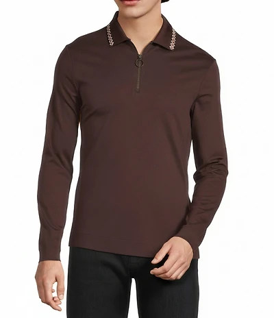 Murano Still Wanderin' Collection Slim Fit Tipped Quarter-Zip Polo Sweater