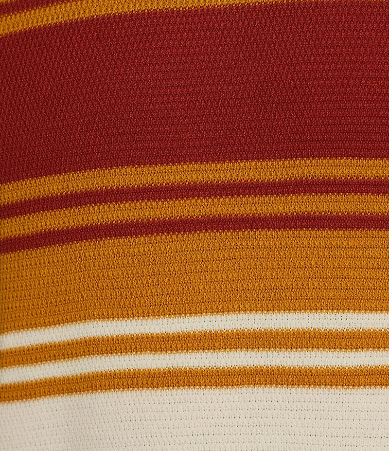 Murano Stripe Textured Long Sleeve Crew Neck Sweater