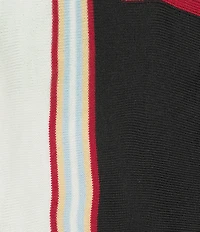 Murano Striped Snit Short Sleeve Zip Polo Shirt