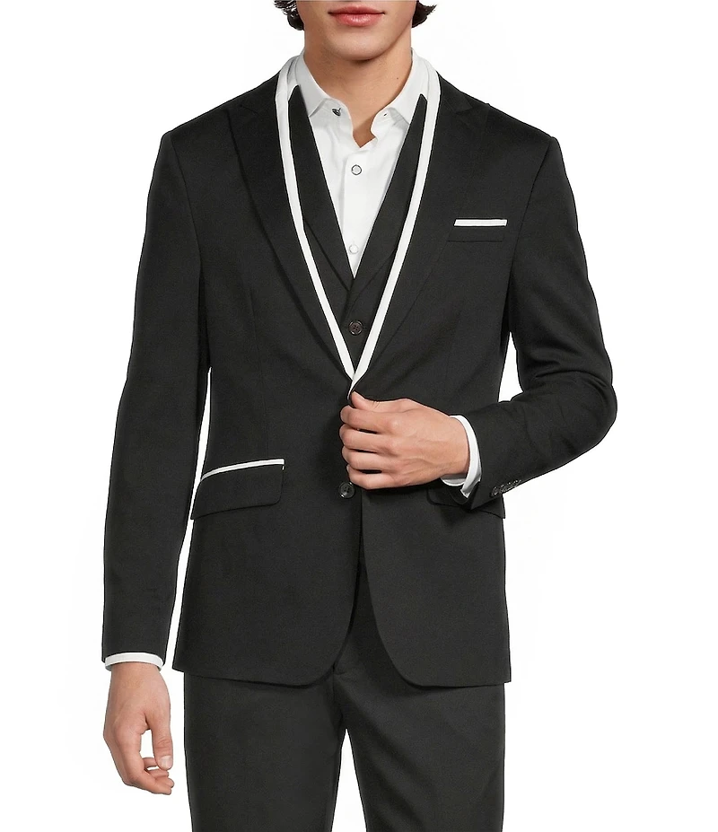 Murano The Event Capsule Slim Fit Contrast Stitching Sateen Suit Separates Jacket