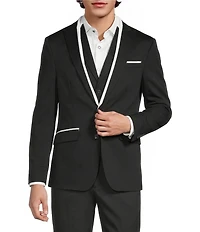 Murano The Event Capsule Slim Fit Contrast Stitching Sateen Suit Separates Jacket