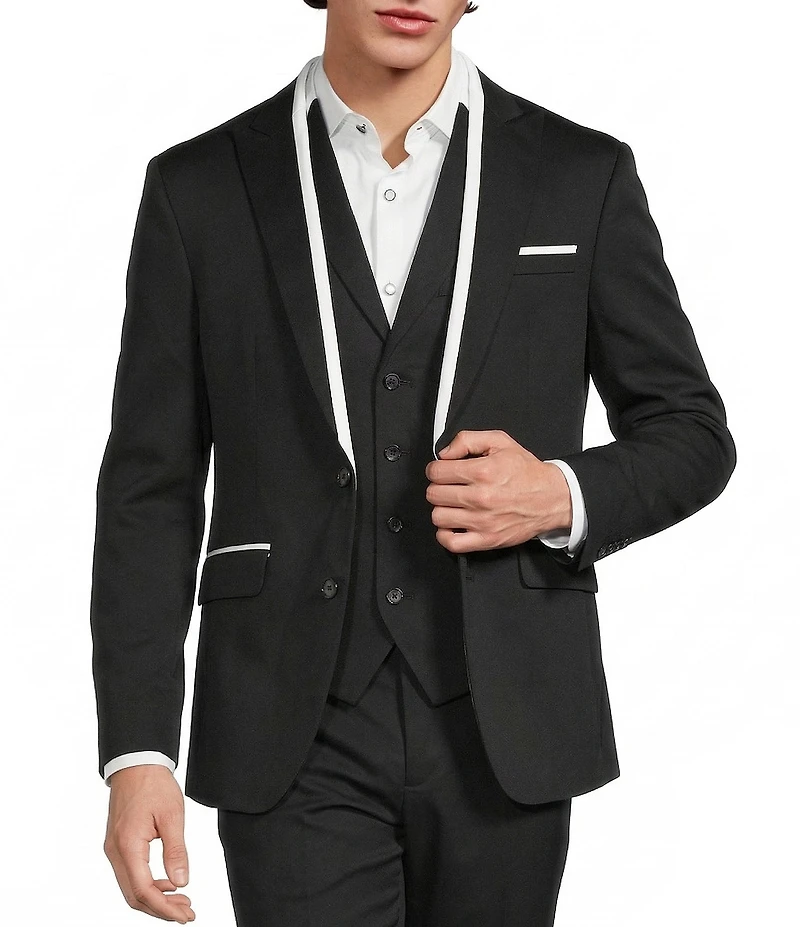 Murano The Event Capsule Slim Fit Contrast Stitching Sateen Suit Separates Jacket