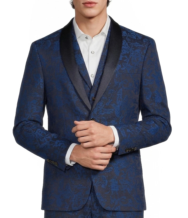 Murano The Event Capsule Slim Fit Jacquard Print Suit Separates Jacket