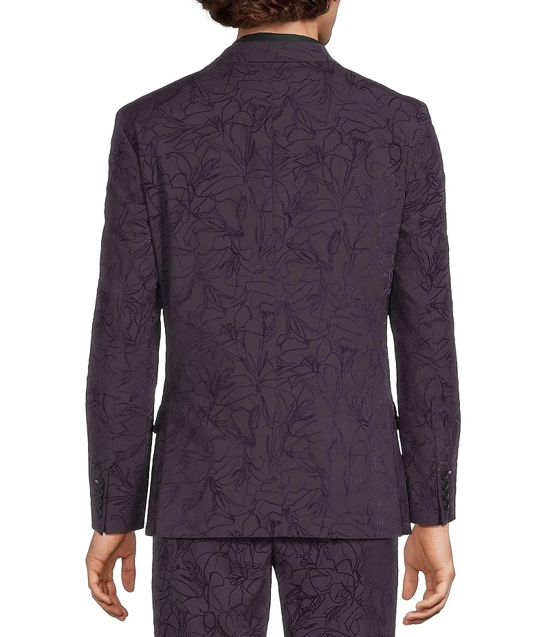 Murano The Holiday Edit Collection Slim Fit Flocked Floral Suit Separates Jacket