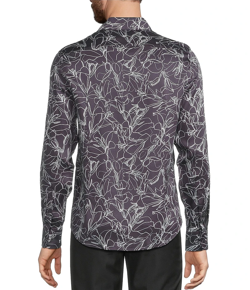 Murano The Holiday Edit Collection Slim Fit Floral Print Long Sleeve Woven Shirt