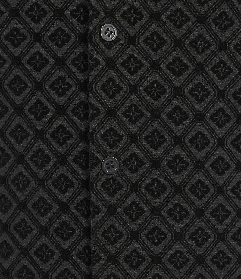 Murano The Holiday Edit Collection Slim Fit Geo Flocked Knit Coat Front Shirt