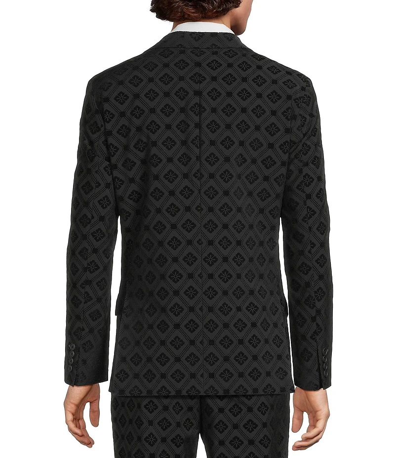 Murano The Holiday Edit Collection Slim Fit Geo Flocked Suit Separates Jacket