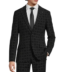Murano The Holiday Edit Collection Slim Fit Geo Flocked Suit Separates Jacket