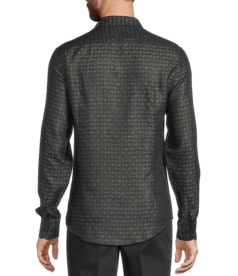 Murano The Holiday Edit Collection Slim Fit Geo Print Jacquard Long Sleeve Woven Shirt