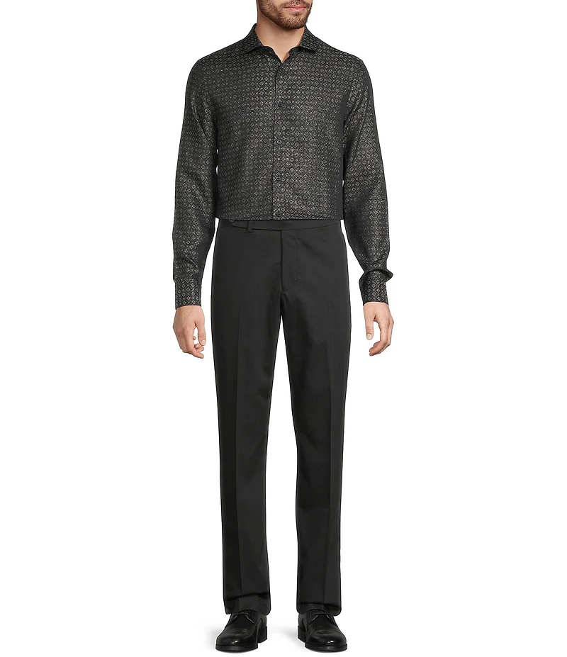 Murano The Holiday Edit Collection Slim Fit Geo Print Jacquard Long Sleeve Woven Shirt