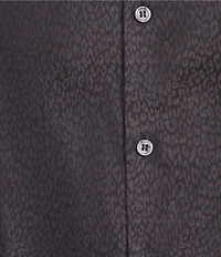 Murano The Holiday Edit Collection Slim Fit Leopard Print Jacquard Long Sleeve Woven Shirt