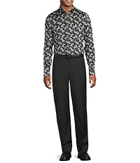 Murano The Holiday Edit Collection Slim Fit Leopard Print Long Sleeve Woven Shirt